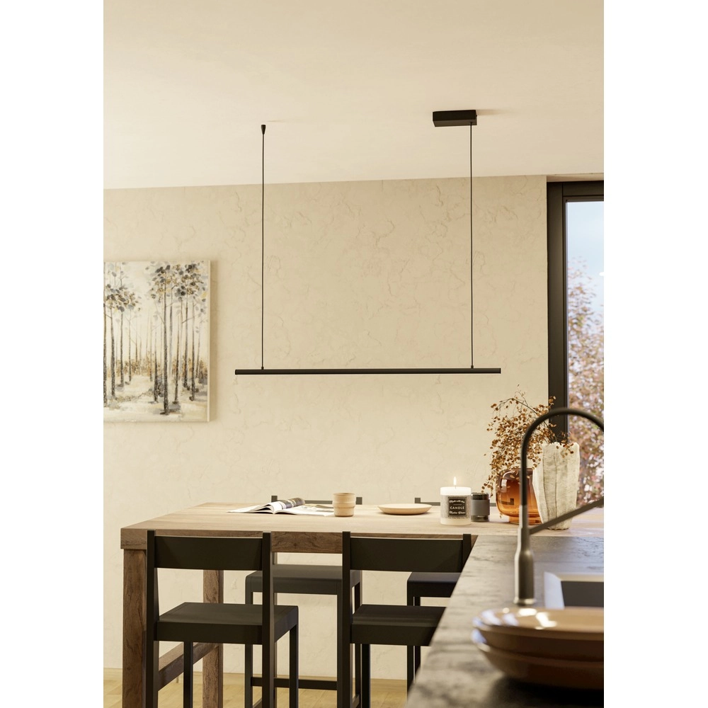 Lampe suspendue intelligente Flatron-Z noir 100,5 cm Eglo 9008606390571