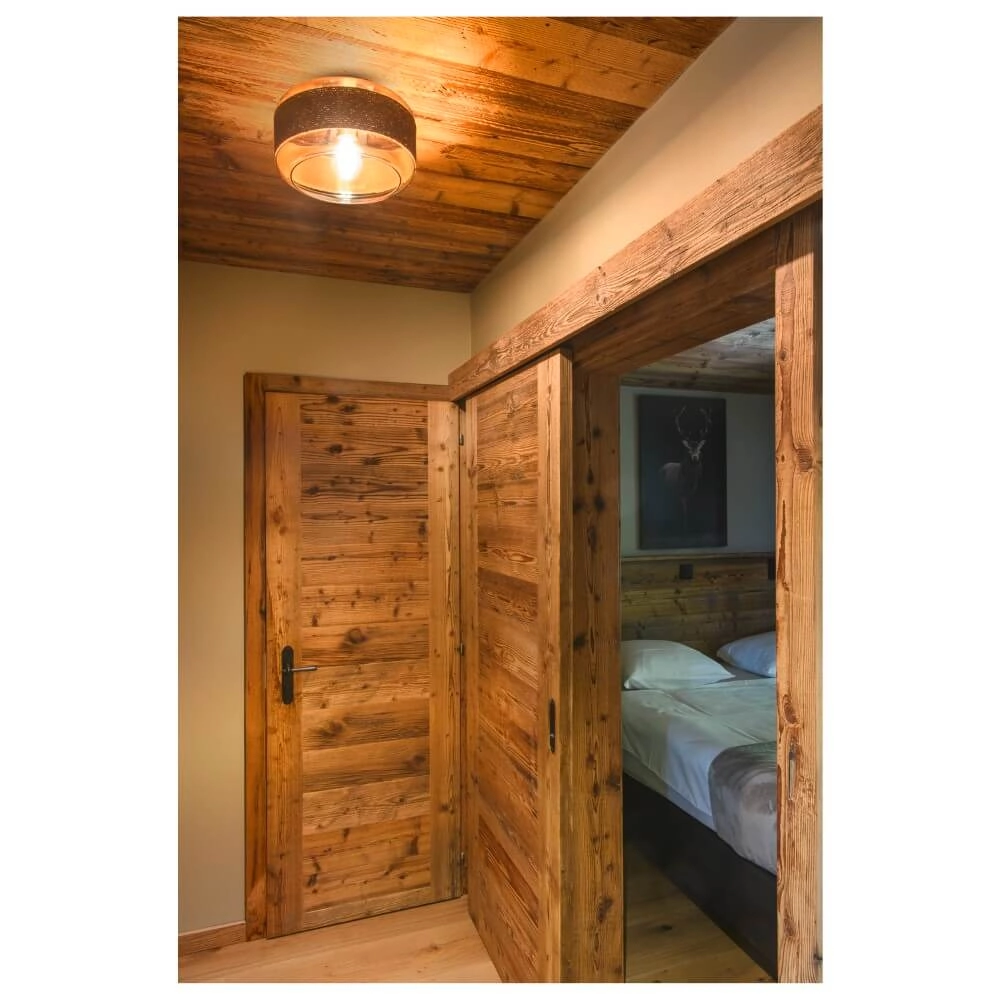 Plafonnier en verre Pantilo Rope 27 Ø 27cm - noir avec fumée SLV 4024163280907