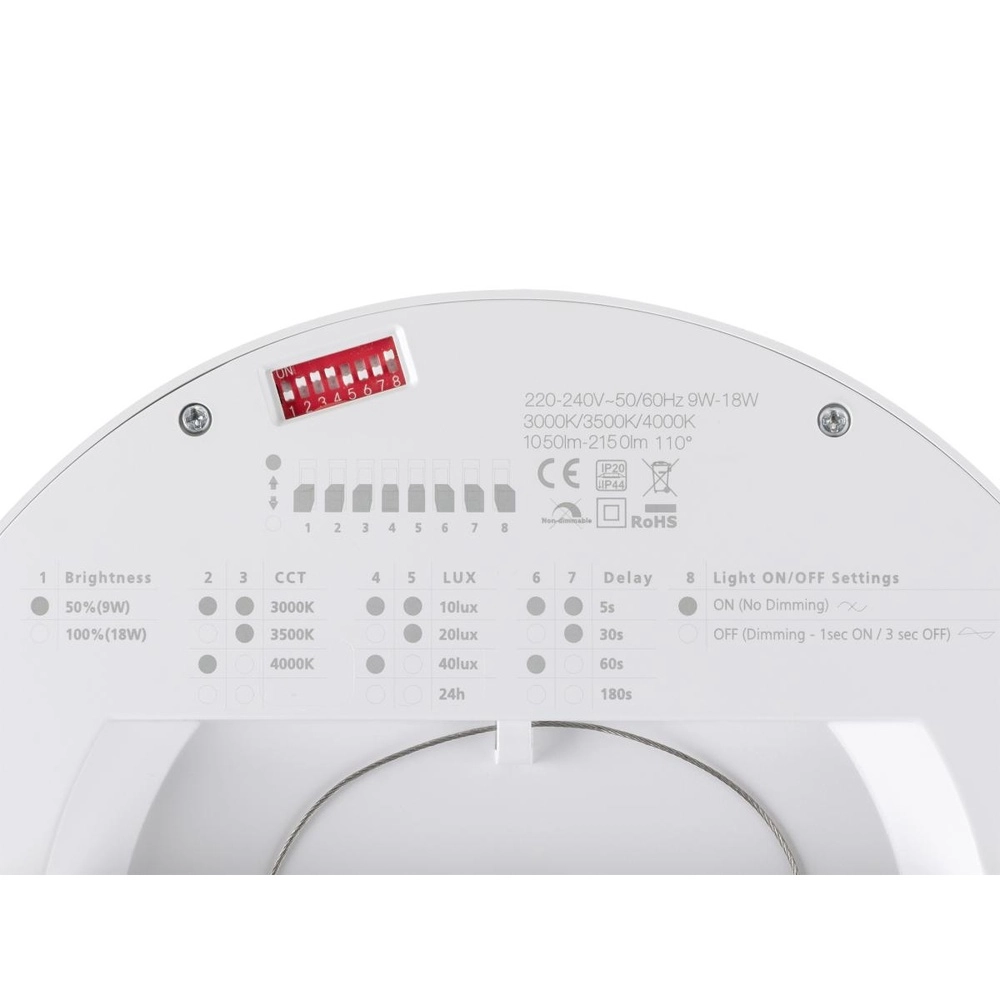 Plafonnier Vario Ø 22,7 cm blanc avec capteur SLV 4024163316255