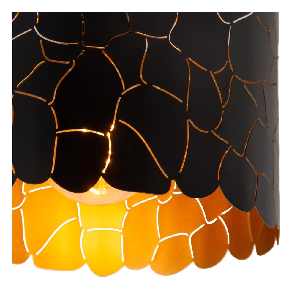 Lampe de plafond Almelo noir avec or à l’intérieur Ø 25,5cm Lucide 5411212211859