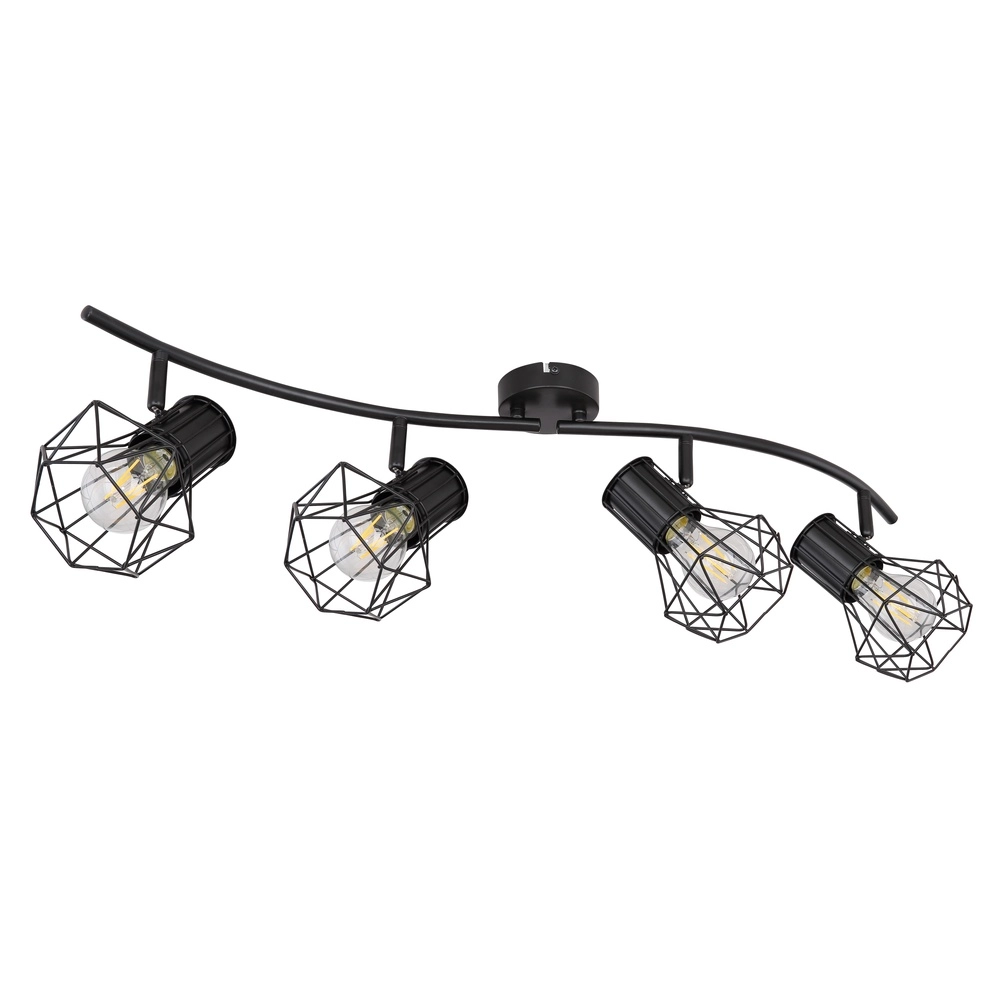 Lampe de plafond Priska Noir à 4 lumières Globo 9007371406173