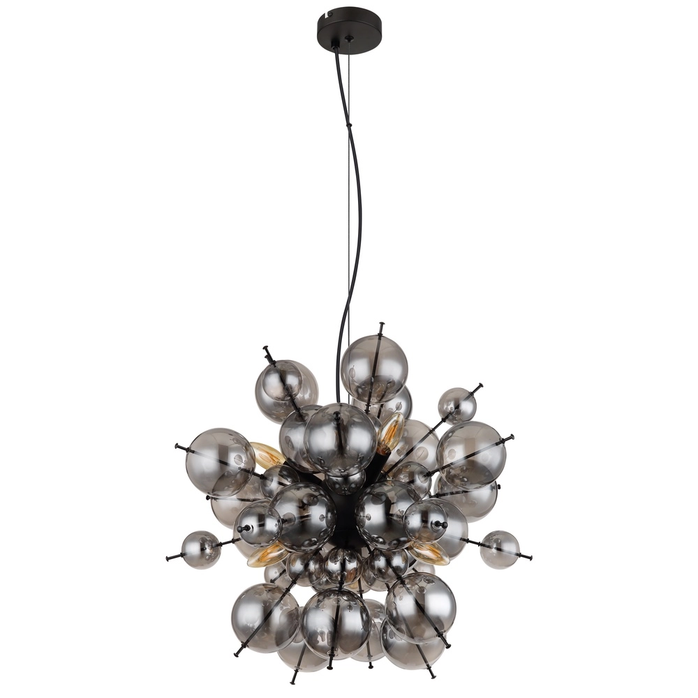 Lampe pendante unique Udo verre fumé Ø 55cm Globo 9007371452637