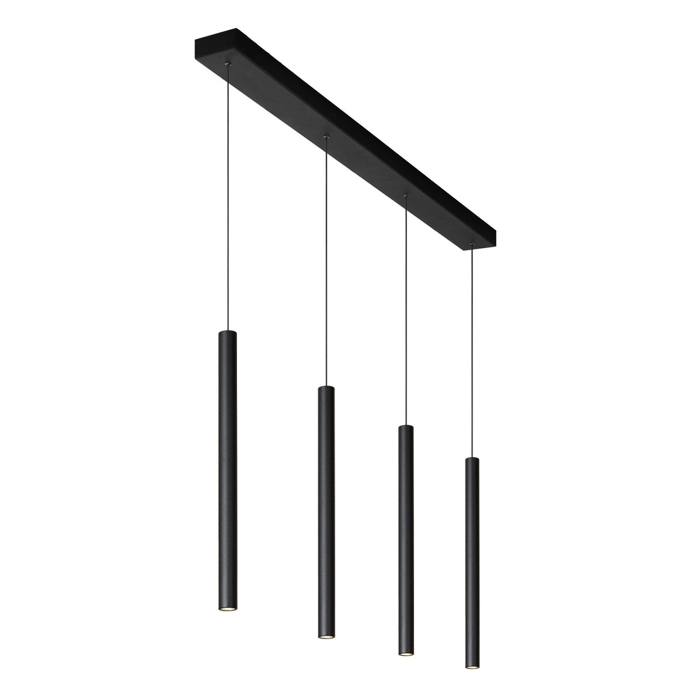 Lampe suspendue à 4 lumières Lorenz Noir de conception Lucide 5411212740687