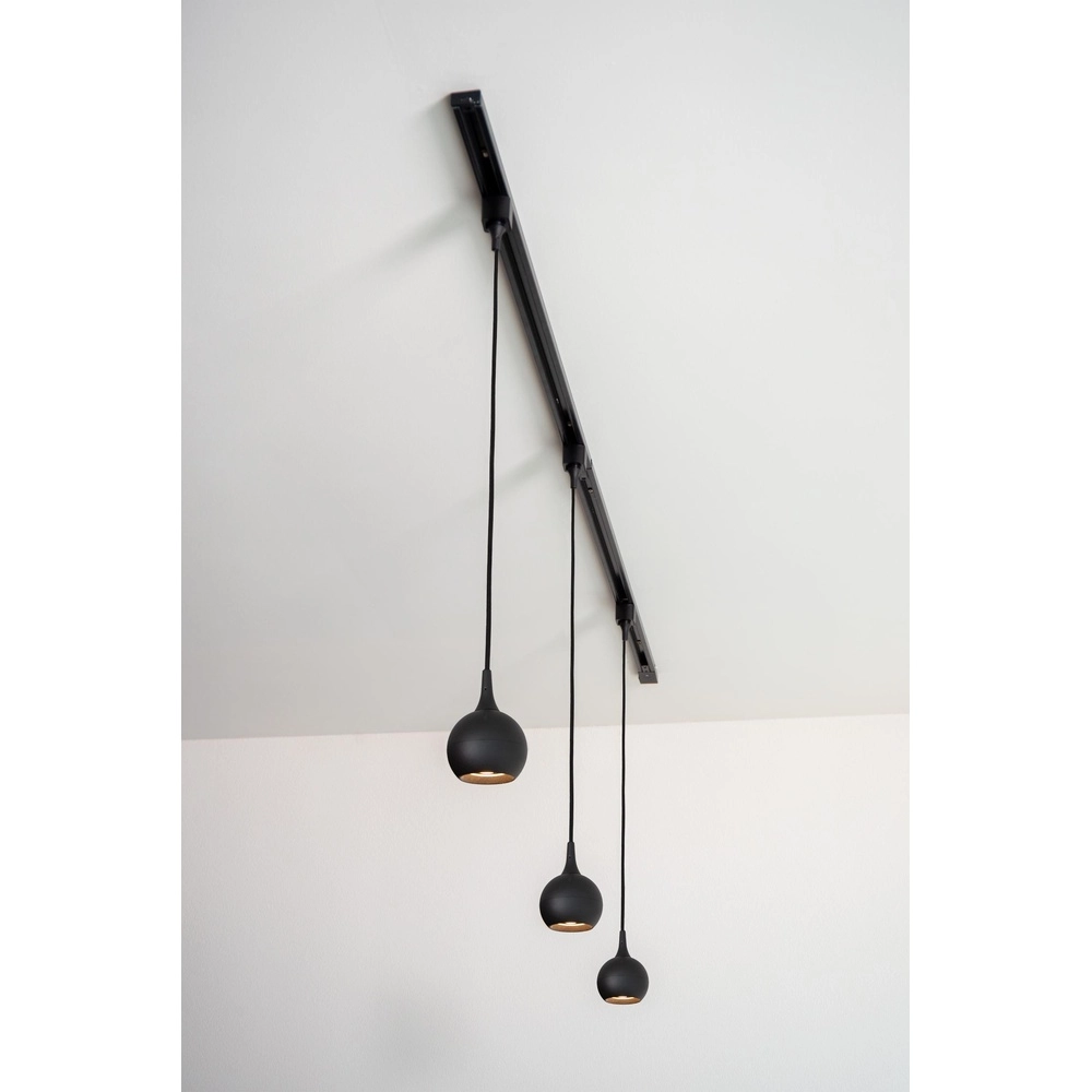 Suspension lumineuse à rail Track Favori Noir monophasé Lucide 5411212093387