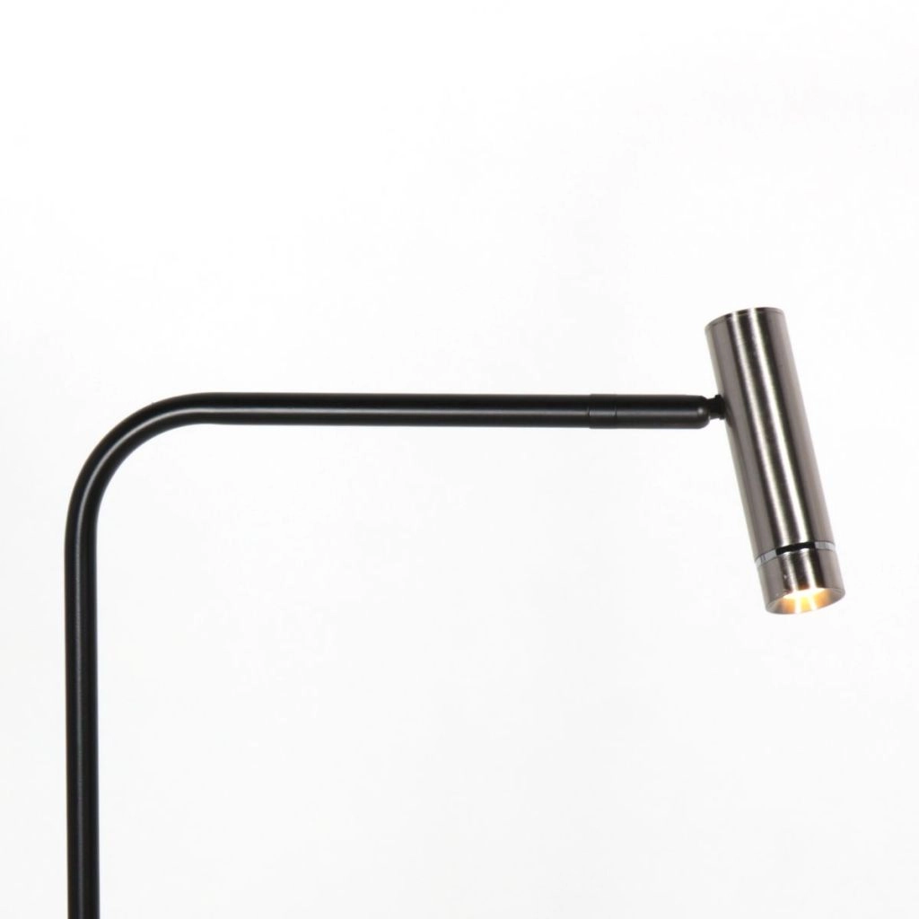 Lampe de pied Lumo noir avec du nickel Steinhauer 8712746184648