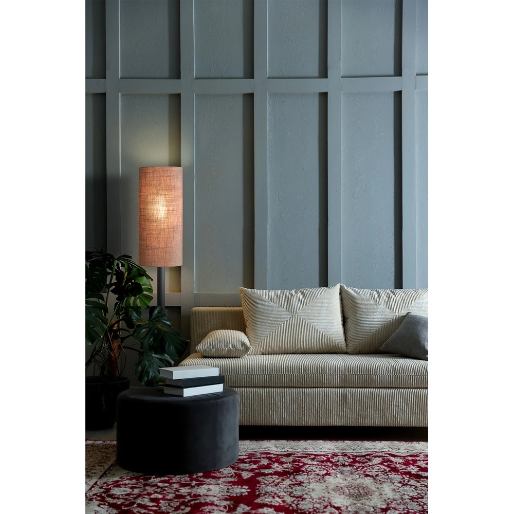 Lampe de pied Lisbourg Noir avec capuche beige beige Masterlight