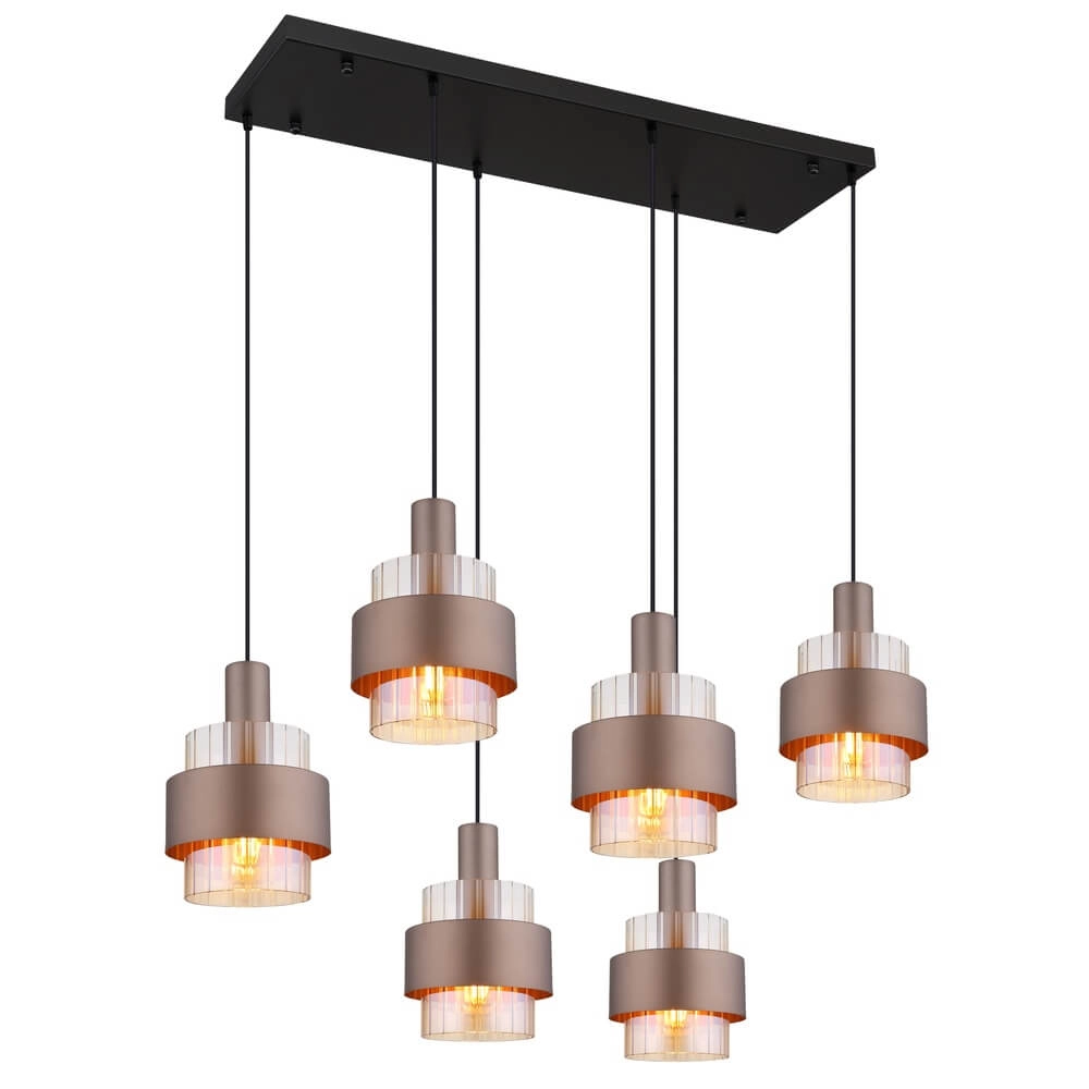 Suspension Milley bronze 6 lumières Suspension Milley bronze 6 lumières