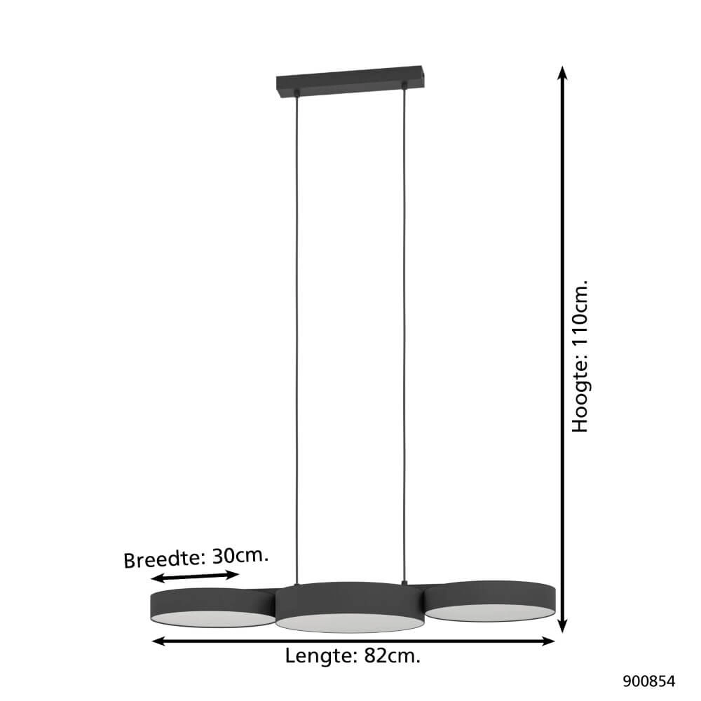 Lampe suspendue LED Barbano-Z 3 lumières - noir Eglo 9008606274192