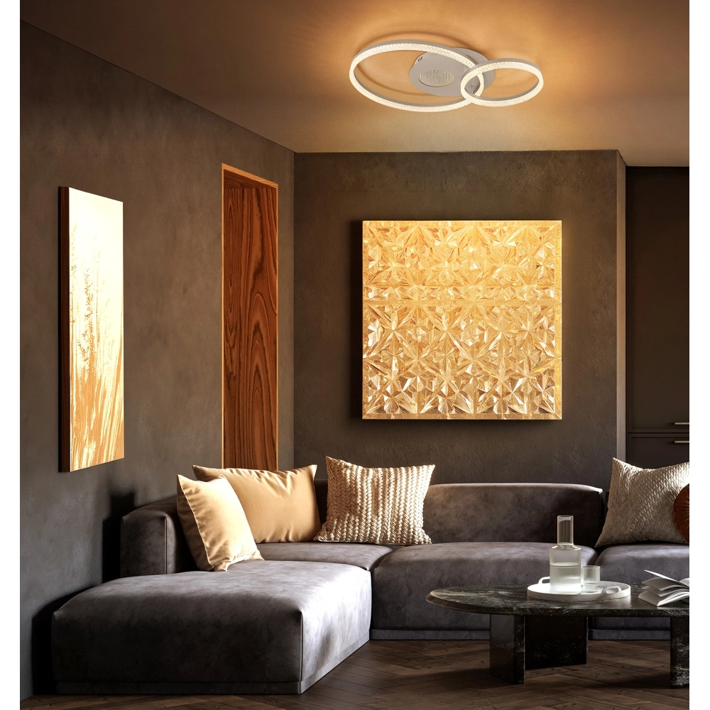 Lampe de plafond ronde Sanford brun sable Globo 9007371586738