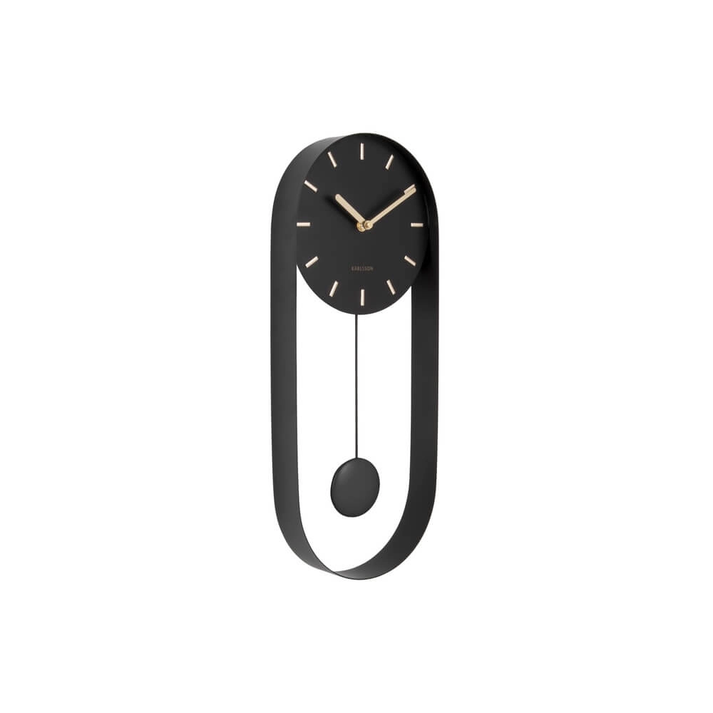 Horloge murale pendule Charm noir - Ø 20 x 50cm Karlsson 8714302657337
