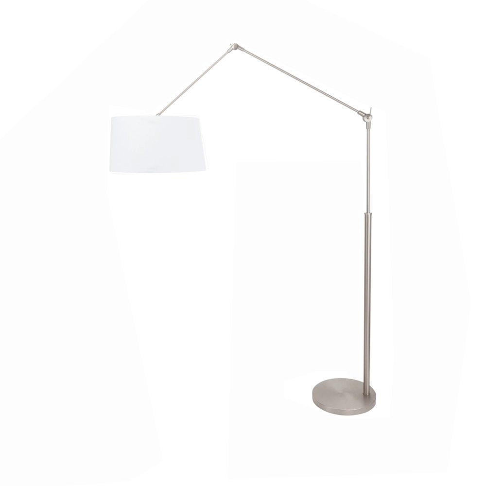 Lampadaire Gramineus 165 cm gris avec abat-jour blanc uni Lampadaire Gramineus 165 cm gris avec abat-jour blanc uni