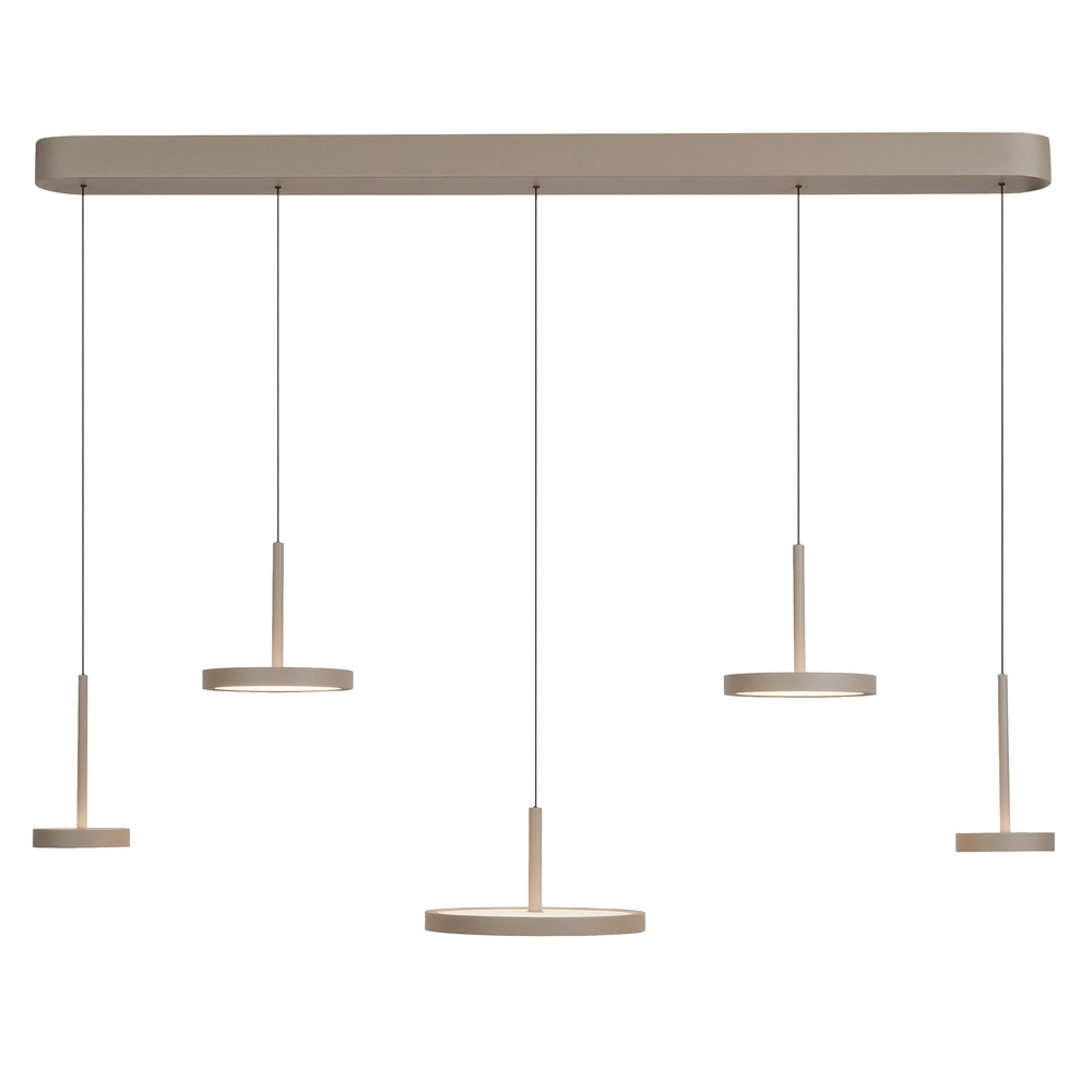 Lampe suspendue élégante Falcon 5 feux marron sable