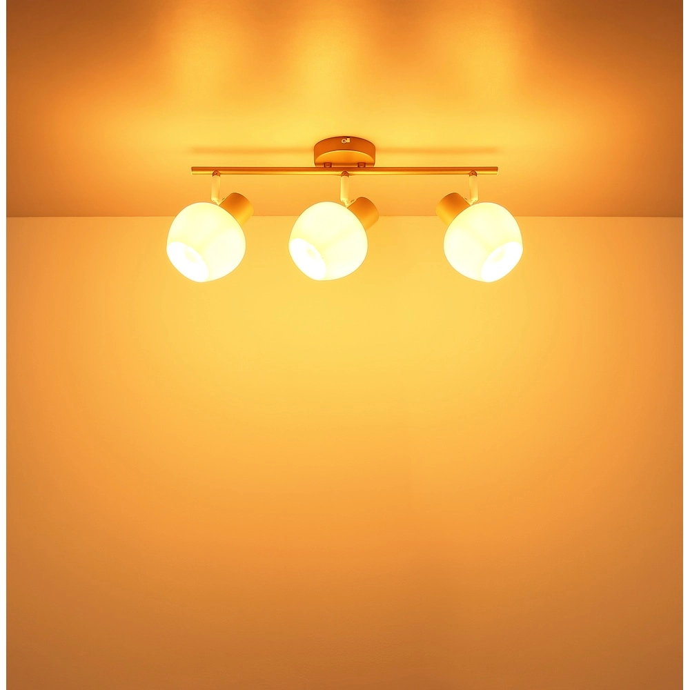 Lampe de plafond Eileen 3 café brun clair Globo 9007371592562