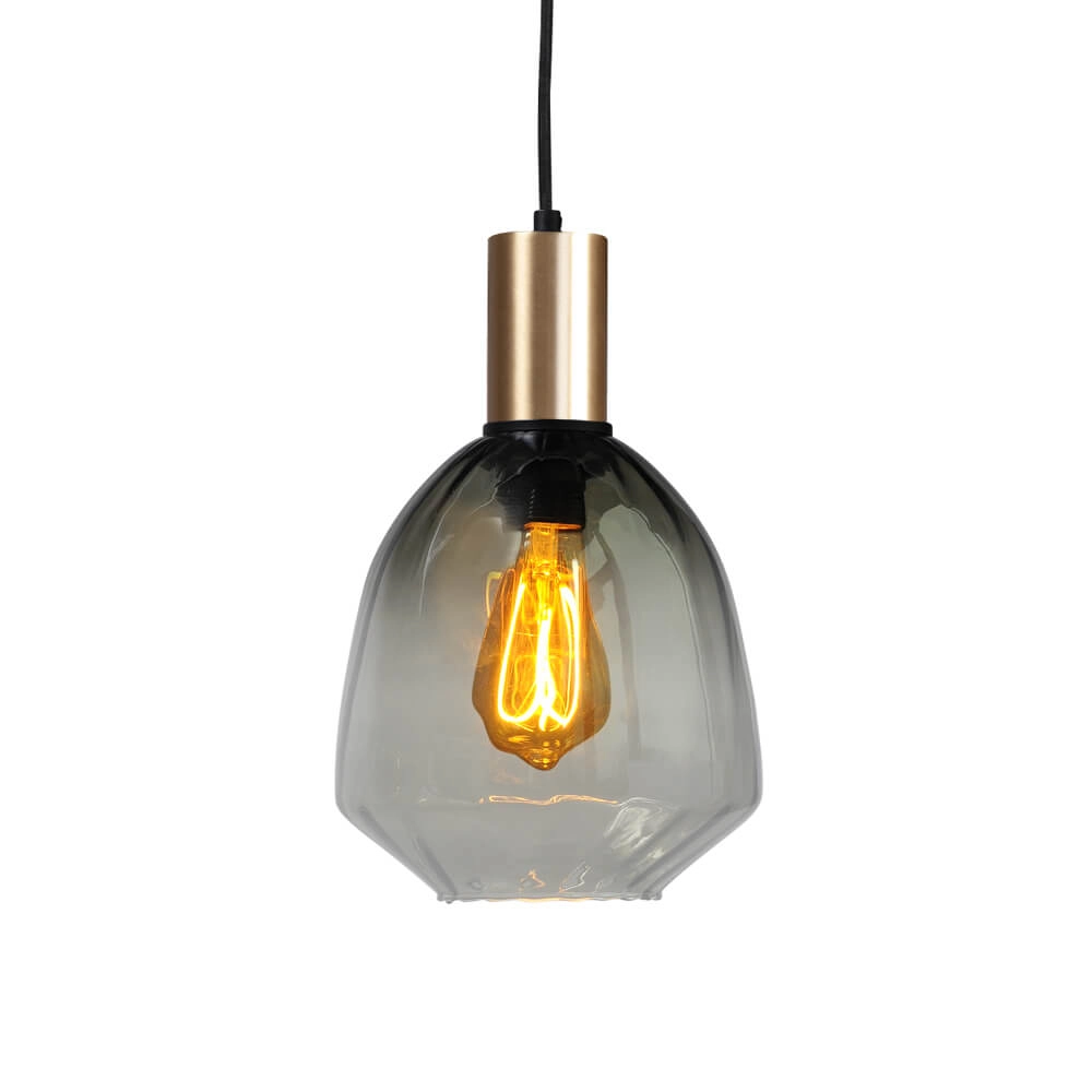 Lampe suspendue 3 lumières - dorée - Porto avec des lunettes vertes Nicolette Masterlight 8718121269702