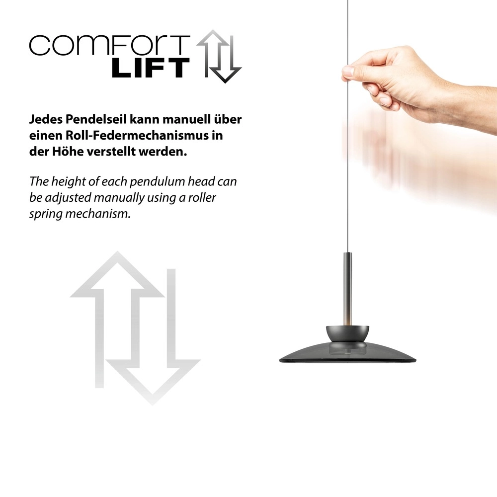 Lampe pendante Ø 32cm Pure Moon avec du verre fumé Paul Neuhaus 4012248386293