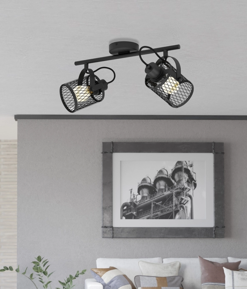 Plafonnier Dellow 1 Noir 2-Le plus léger Eglo 9002759312442