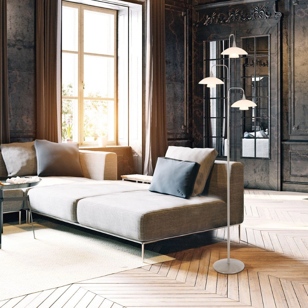 Lampe de lecture Tallerken Gris métallisé à 3 lumières Steinhauer 8712746132045