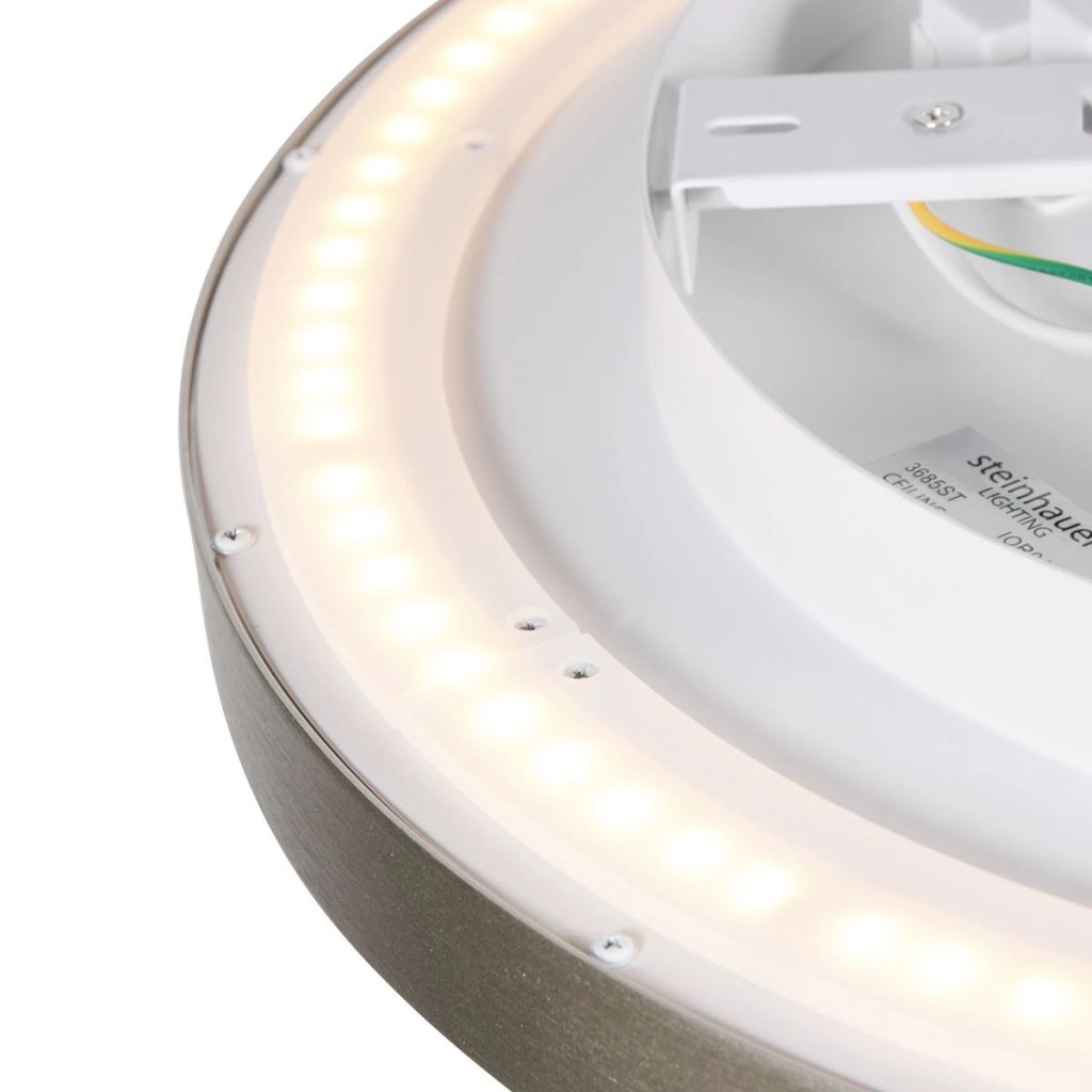 Éclairage de plafond moderne Flady Gris métal Ø30cm Steinhauer 8712746180992