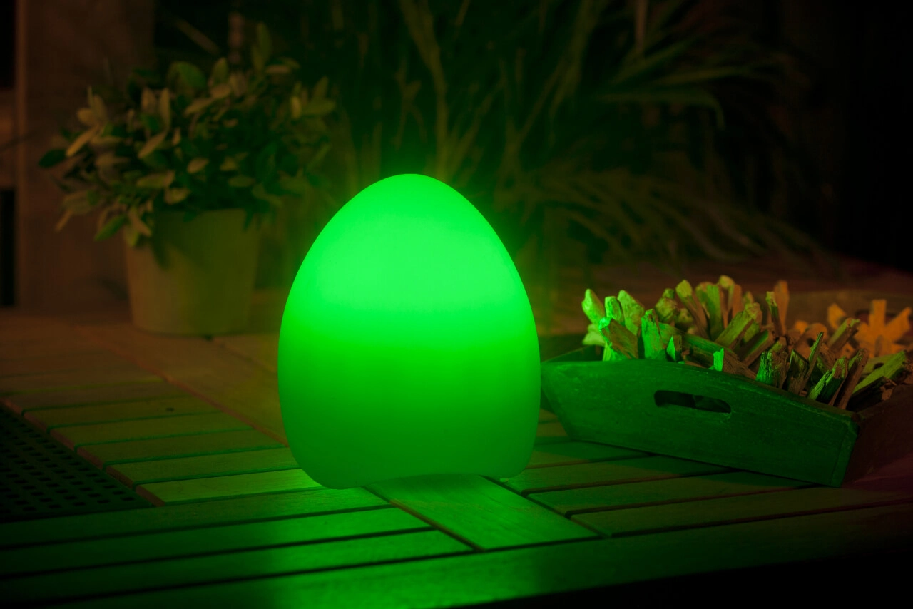 Lampe de table Music Egg RGB blanc avec haut-parleur GardenLights 5907800857245