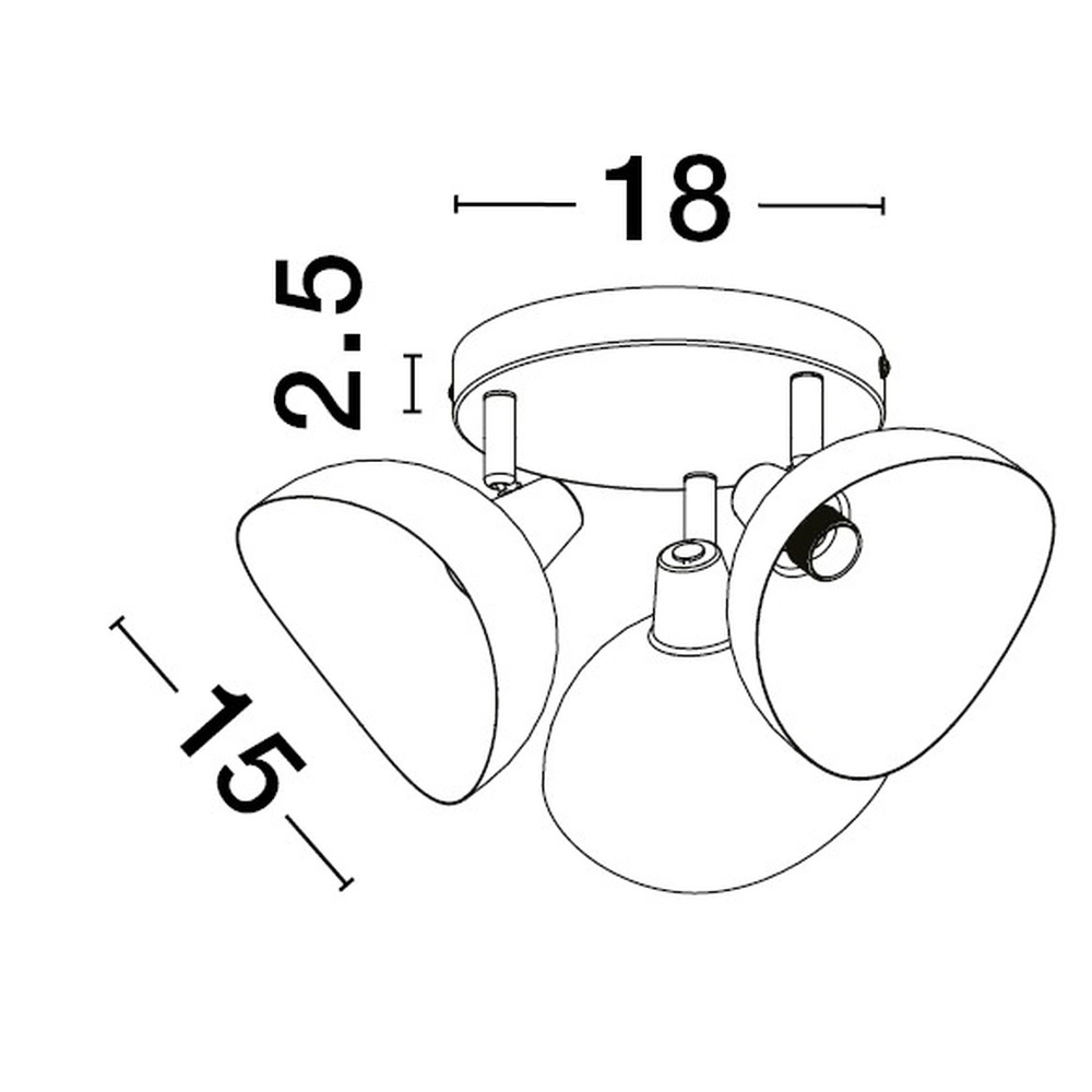 Plafonnier Geti S noir avec intérieur doré Lyora 5212017436429