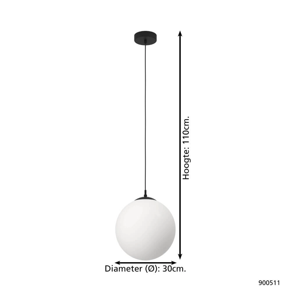 Lampe à suspension en verre Rondo 3 Ø 30 cm Eglo 9008606244409