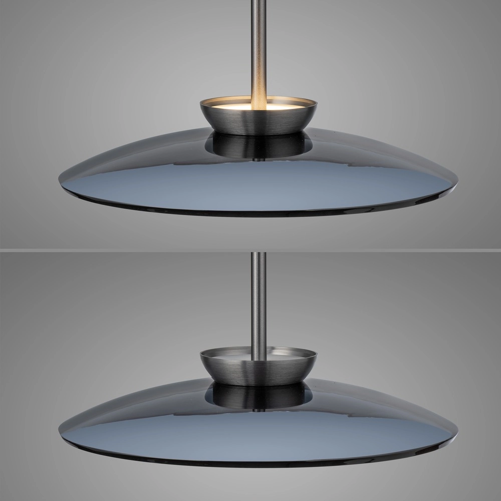 Lampe pendante Ø 50cm Pure E-Moon avec du verre fumé Paul Neuhaus 4012248386361