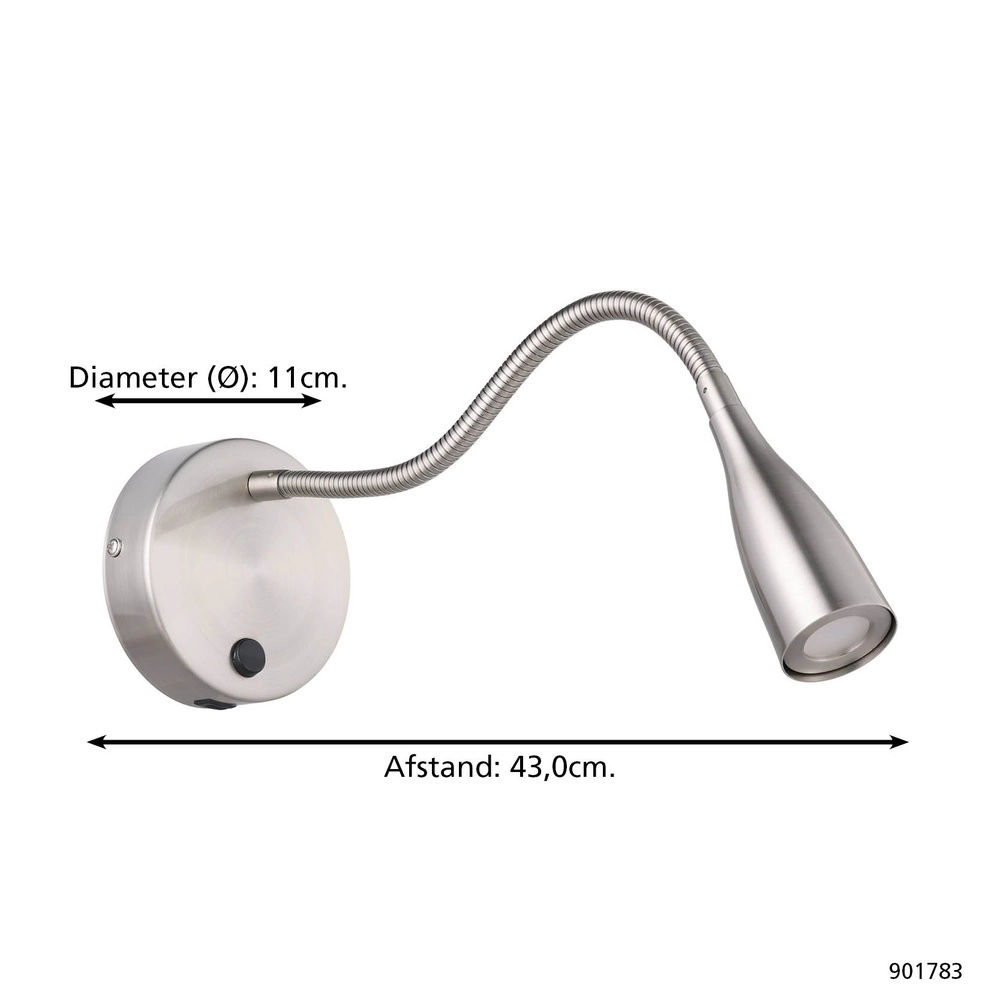 Lampe de chevet Olivandino 1 Nickel flexible Eglo 9008606347803