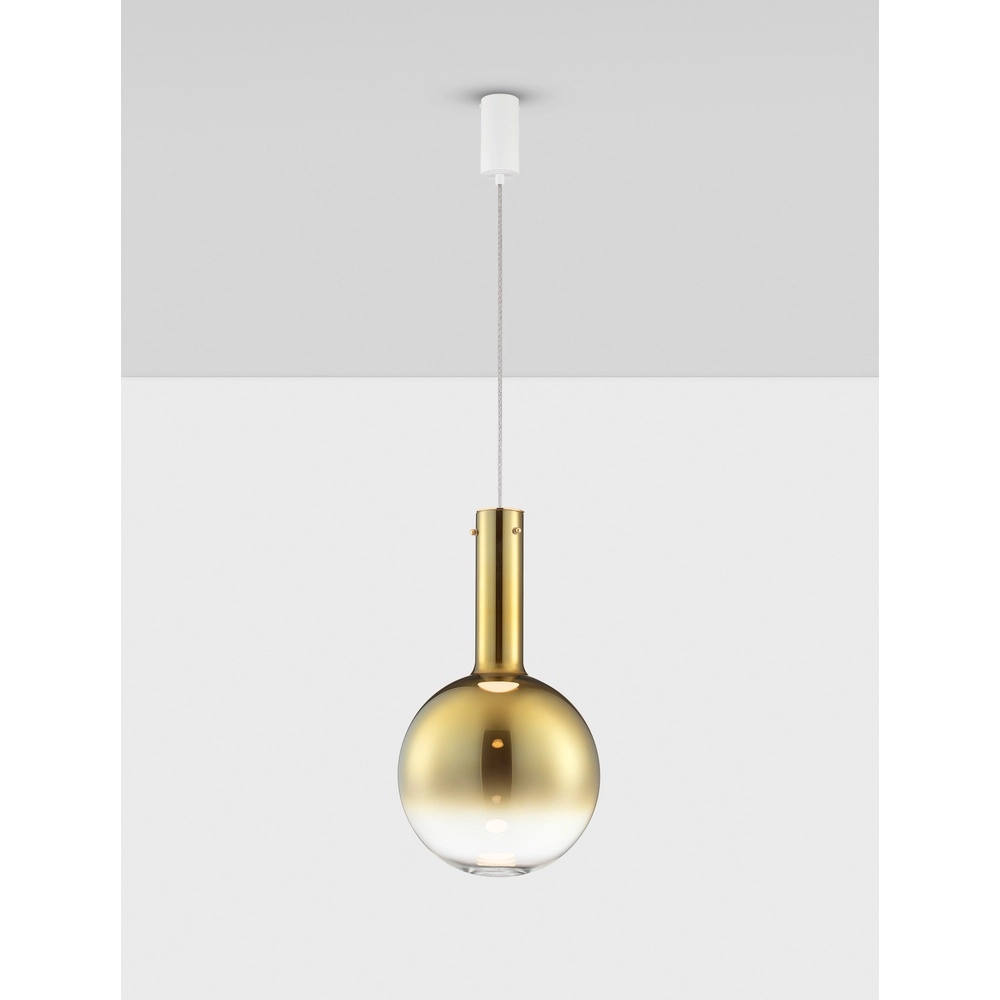 Suspension Nostos verre doré Ø 30cm Lyora 5212017484178