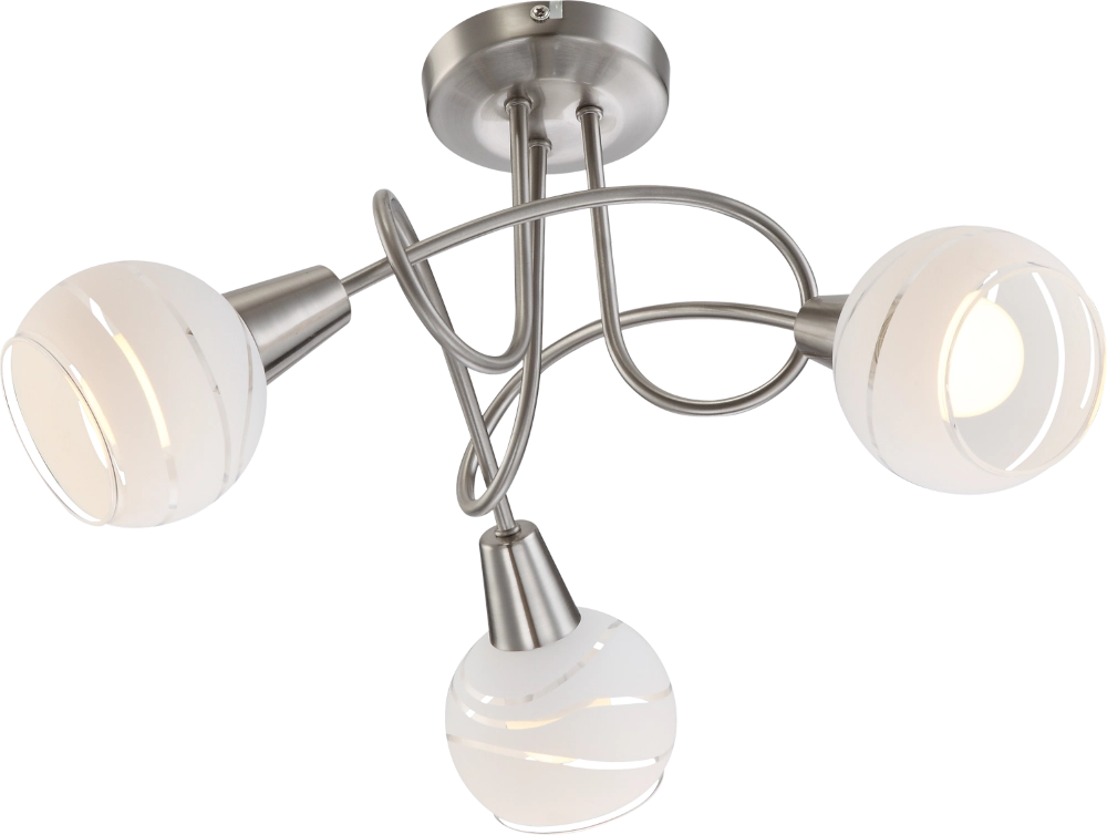 Lampe de plafond Elliott Nickel 3-léger