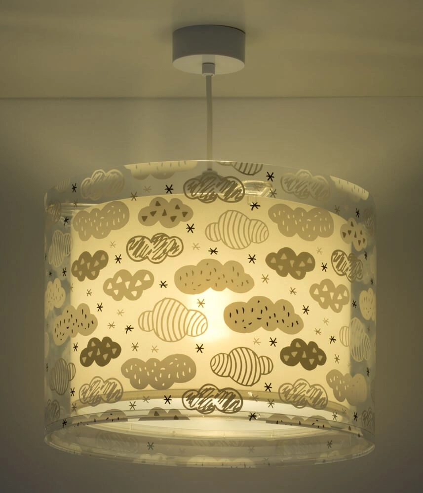 Lampe suspendue chambre d'enfant Clouds gris doux avec du blanc Dalber 8420406800653