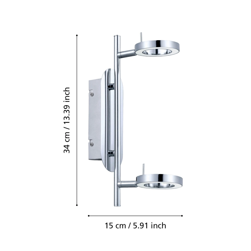 Lampe de plafond Naudella Chrome à deux lumières Eglo 9002759313593