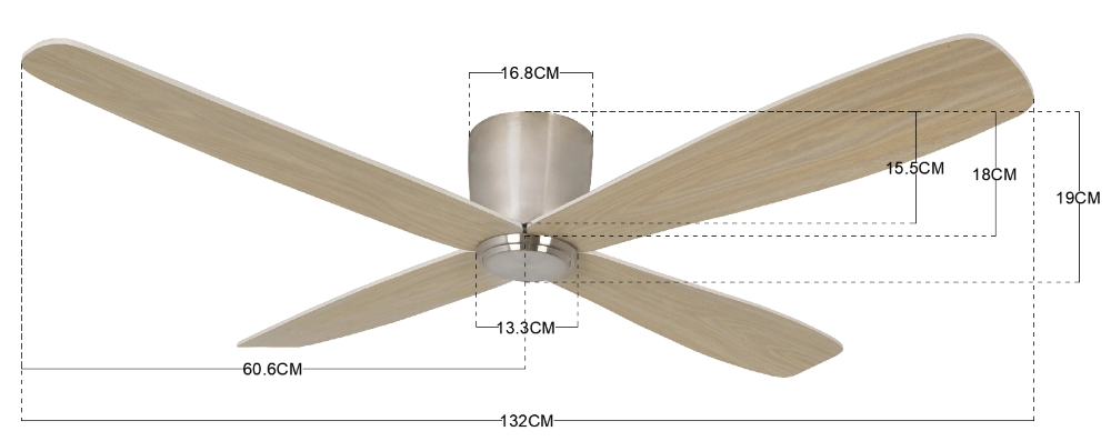 Ventilateur de plafond Airfusion Fraser Ø 132cm avec bois Beacon 9333509107972
