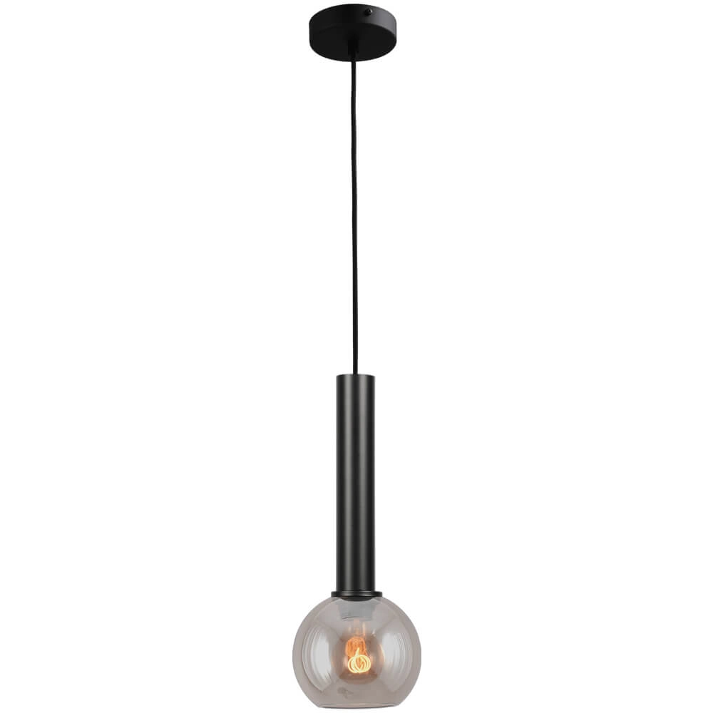 Lampe suspendue Ø 15cm Bella 2 Noir avec verre doré