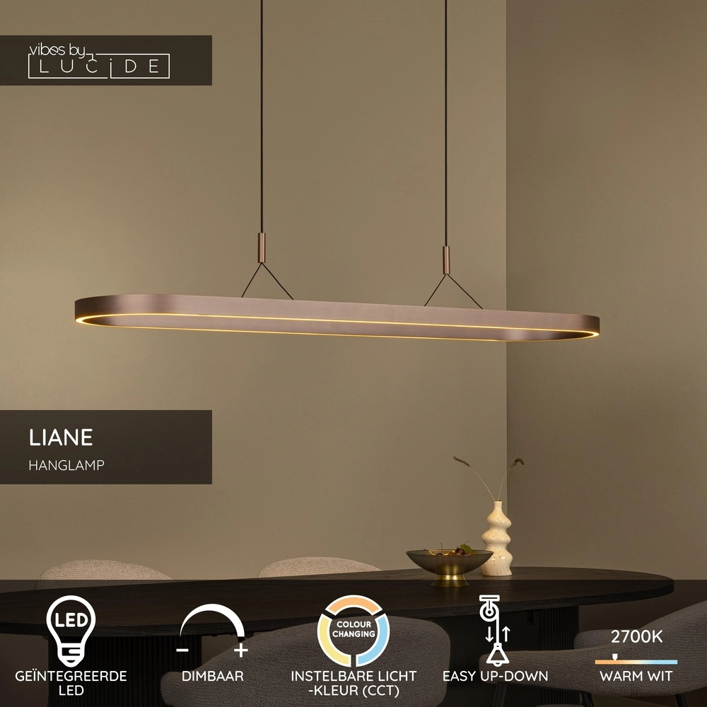 Lampe suspendue ovale Liane Brun rouille Lucide Vibes 5411212461117