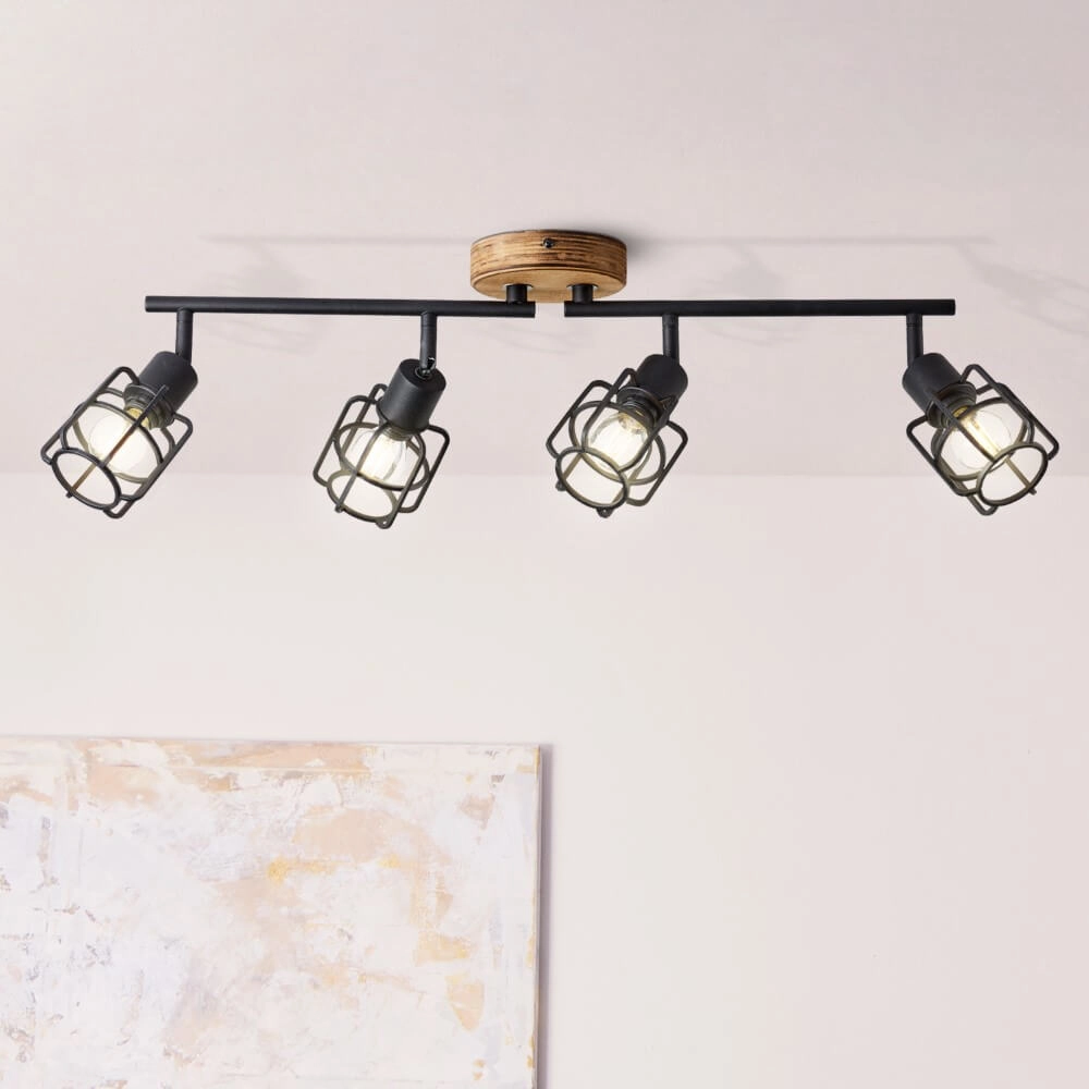 Plafonnier industriel Gwen 4 lumières Brilliant 4004353409837