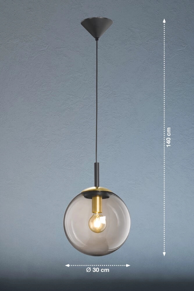 Lampe suspendue avec verre Dini Ø 30 cm Fischer & Honsel 4001133604321