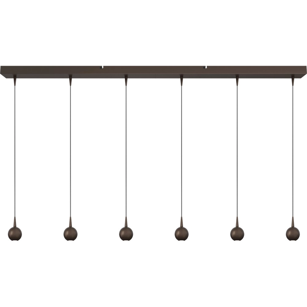 Lampe suspendue à 6 lampes Talana 130 cm cacao brun Ø 6 cm DTW