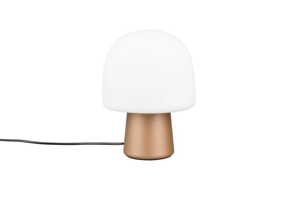 Lampe de table champignon Steen café avec verre blanc Trio 4017807616477