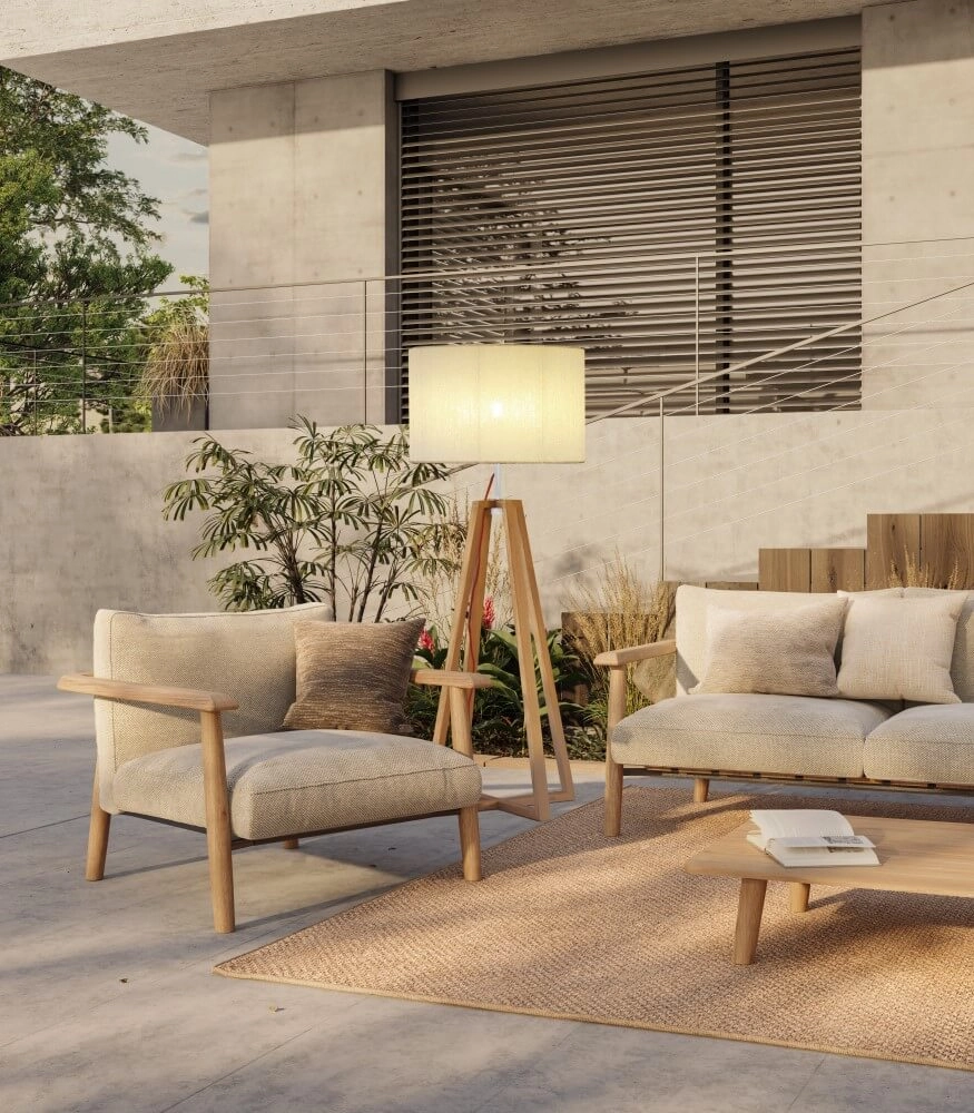 Lampe de table d’extérieur Club 161cm teck Royal Botania