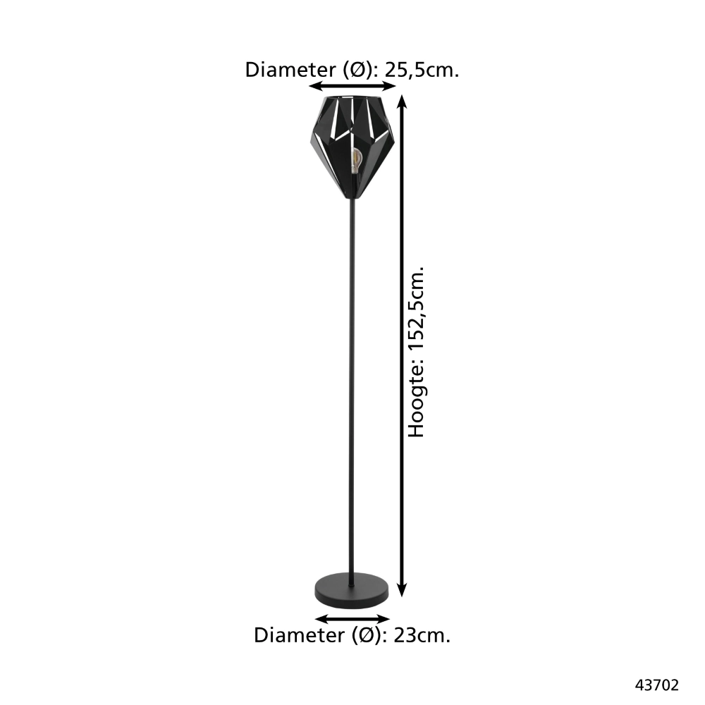 Lampadaire noir Carlton 5 Ø 25,5 cm Eglo 9002759437022