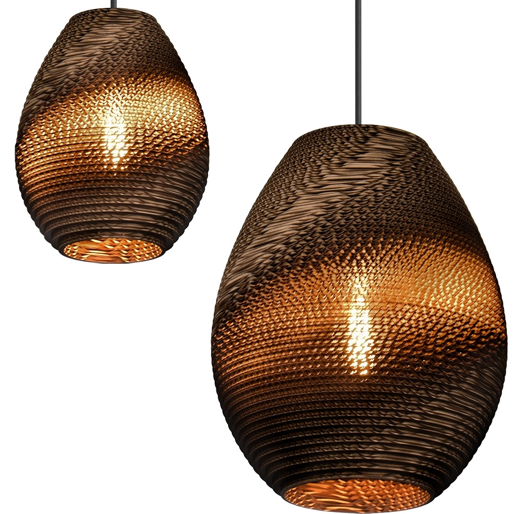 Lampe suspendue à 6 lampes Carta Trendy Cacao à capuchon de papier de pensée Masterlight 8718121437477