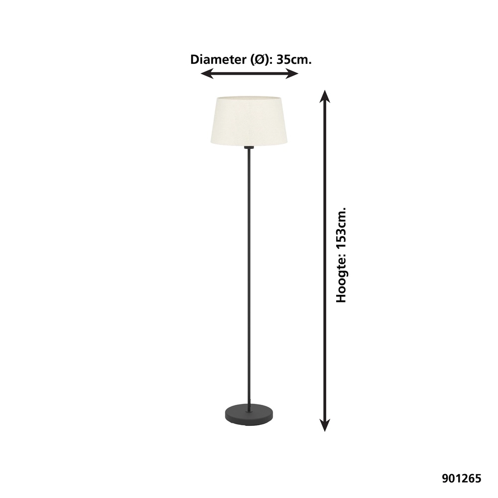 Lampe de pied Febres E27 - sable - 153 cm Eglo 9008606312818