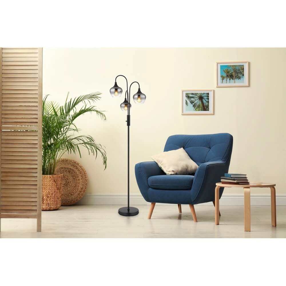 Lampadaire noir Maxy 3 lumières Globo 9007371462186