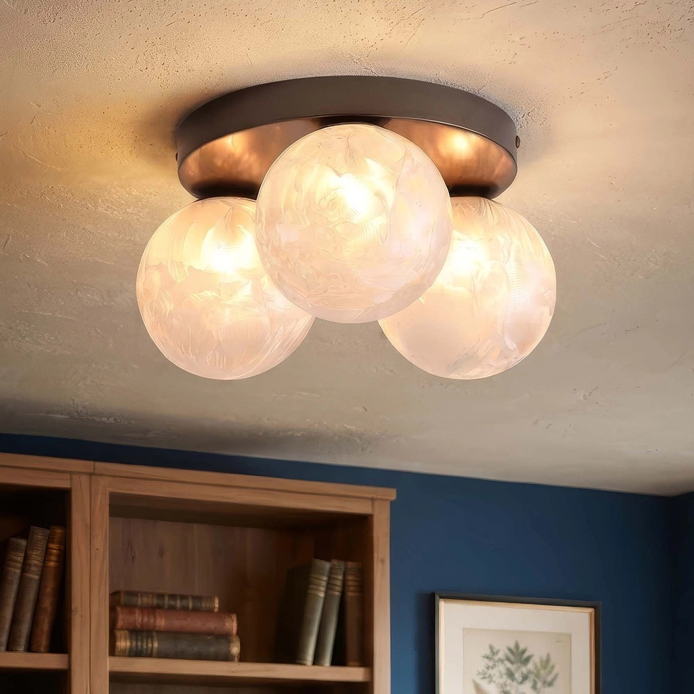 Lampe de plafond à design Frosty Bronze à 3 lumières Searchlight 5,05342E+12