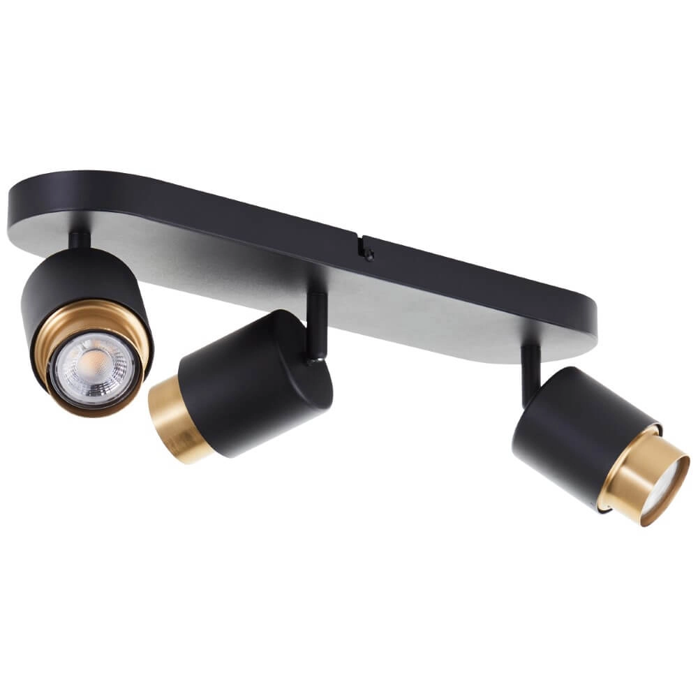Spot en saillie 3 lumières Covelo noir avec de l'or Brilliant 4004353441363