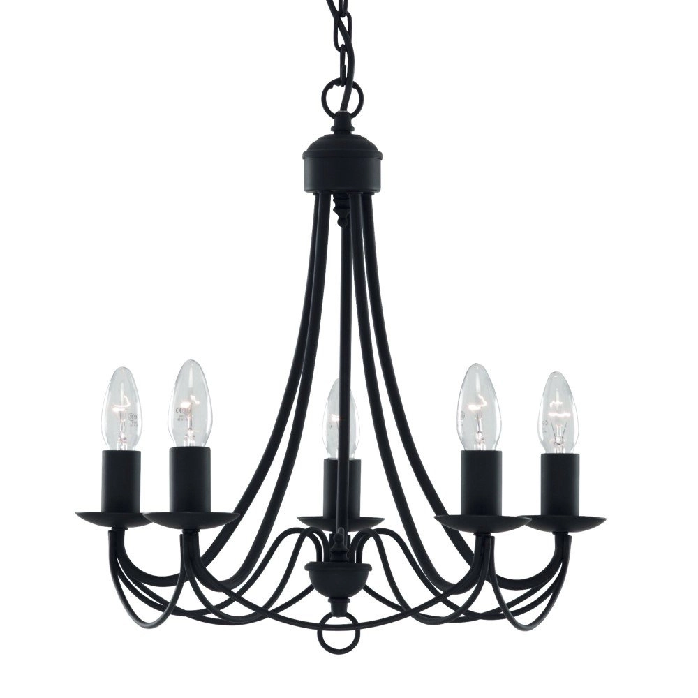 Lustre noir Maypole 5 lumières Lustre noir Maypole 5 lumières