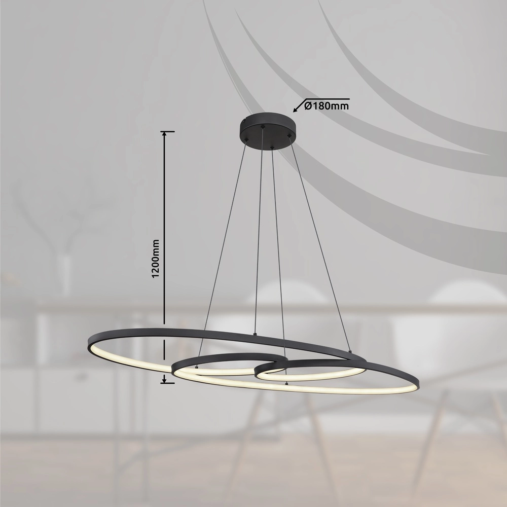 Lampe pendante de conception Spira Noir Globo 9007371450251