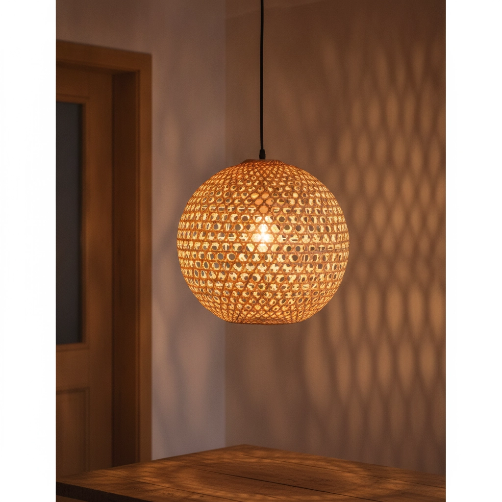 Suspension Melody boule en rotin Ø 40cm Lyora 5212017416629
