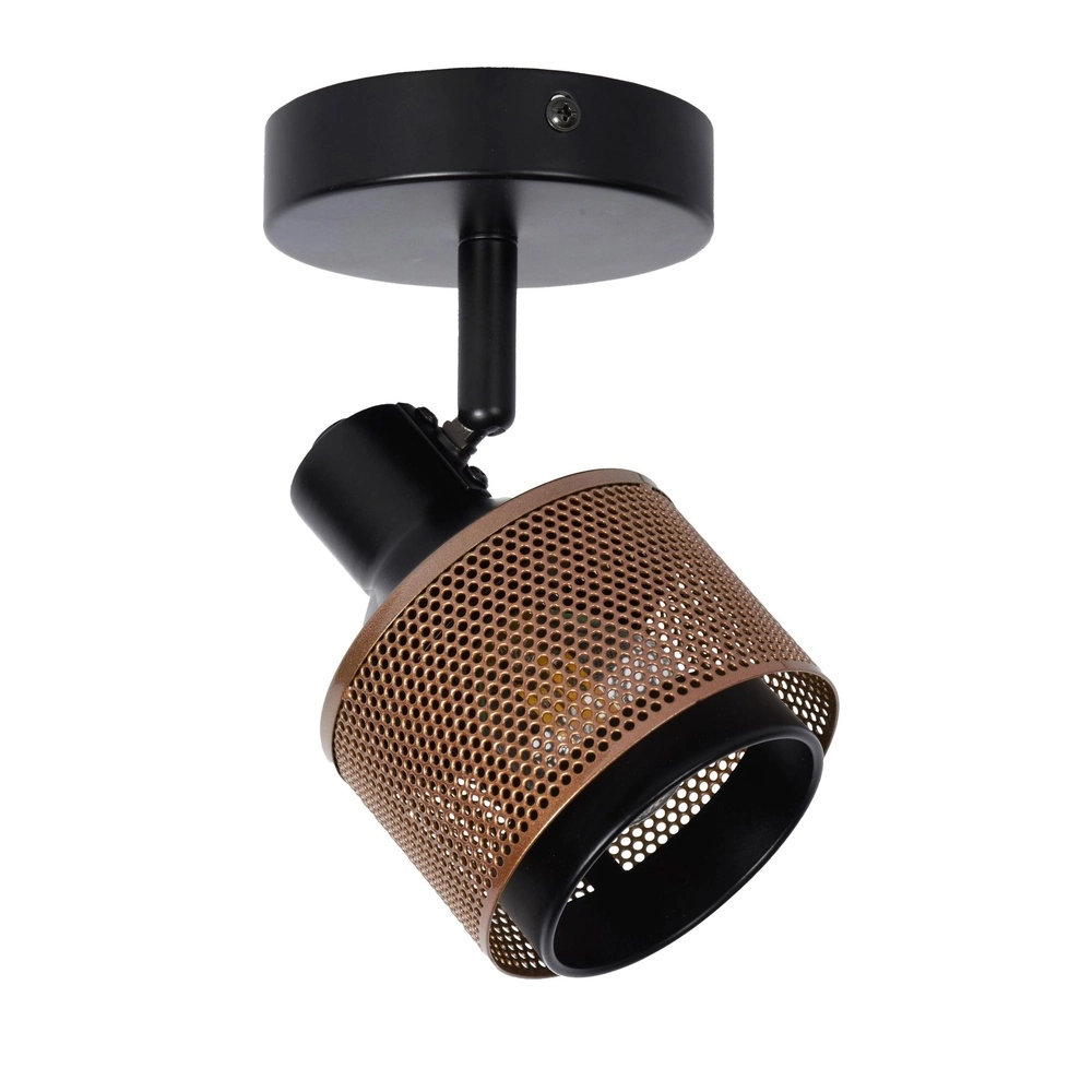 Lampe de plafond Rafa noir avec cuivre