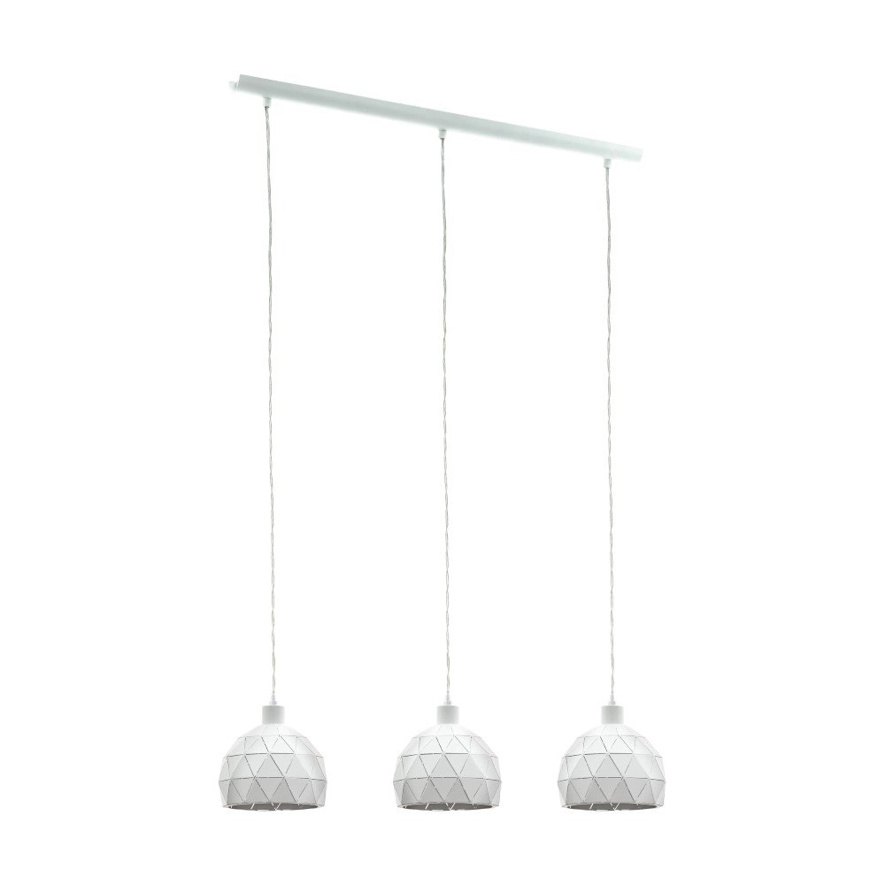 Lampe suspendue salle à manger Roccaforte 3 lumières blanc Lampe suspendue salle à manger Roccaforte 3 lumières blanc